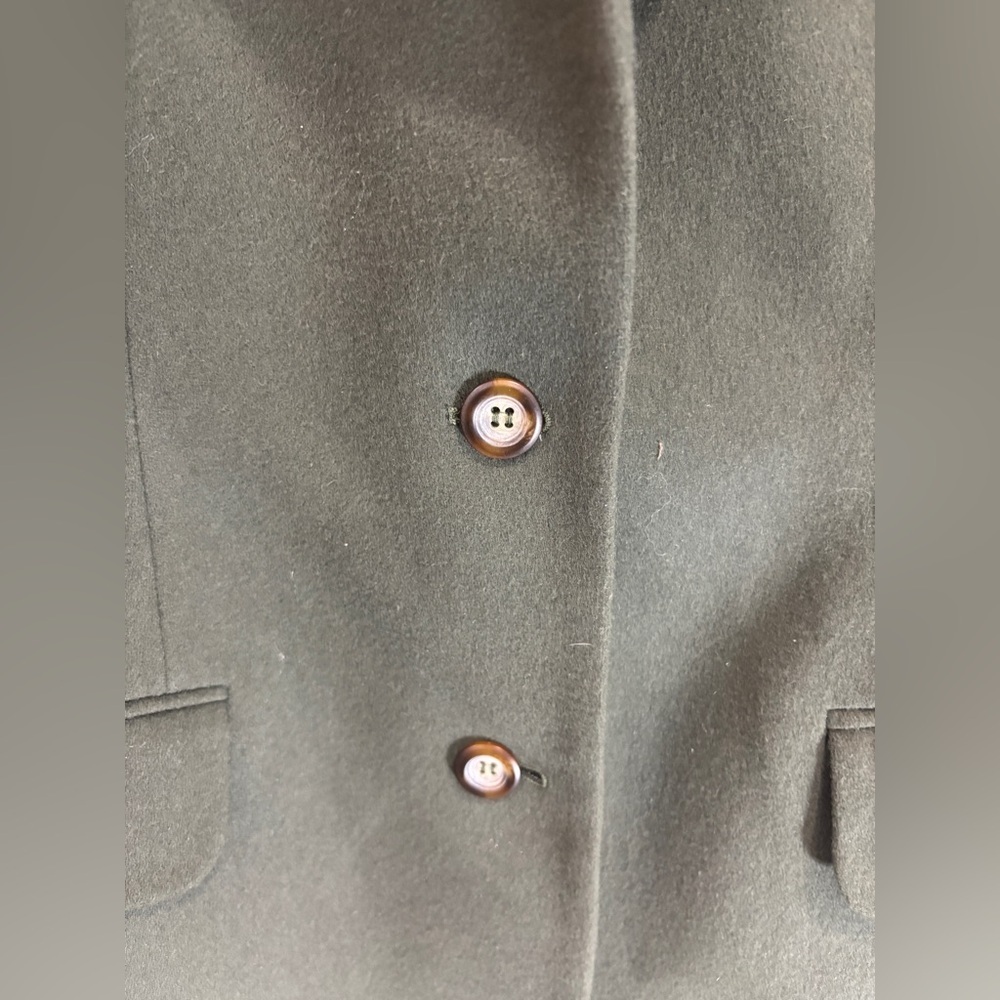LL Bean Wool Cashmere Blend Green Blazer Jacket Green14 Petite Business - Picture 11 of 12